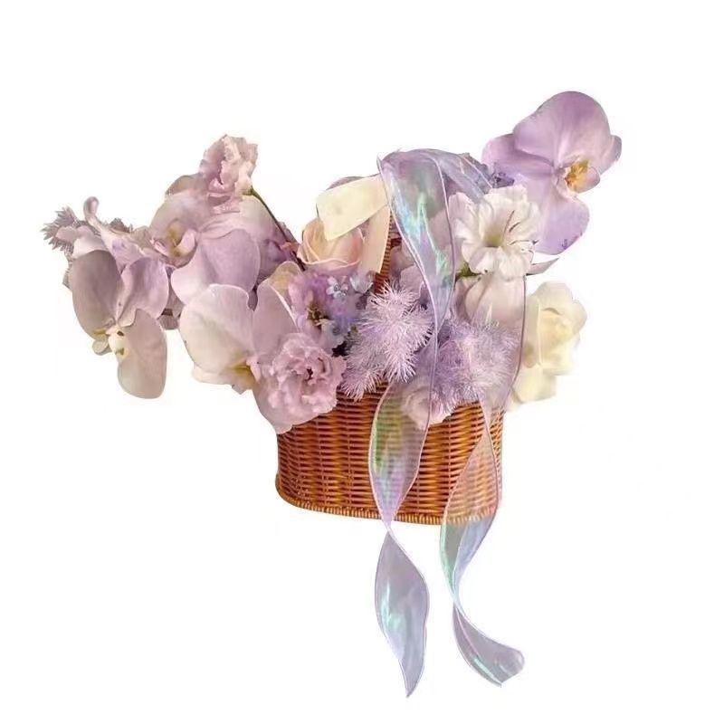 4cm Duhová Vlnitá Rybí Kost Příze Stuha pro DIY Květinový Dárkový Box a Pekařskou Dekoraci