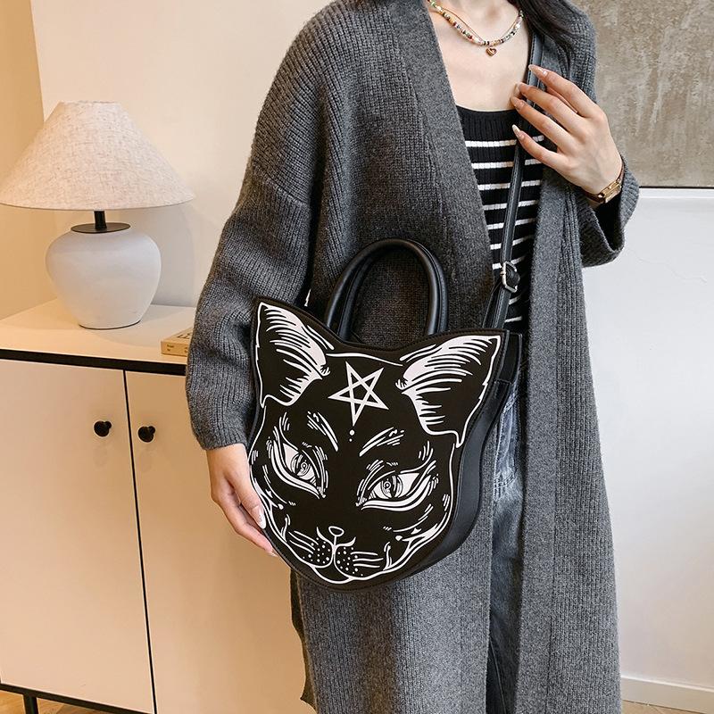 Women's shoulder bag PU Leather Harajuku style cat crossbody bag