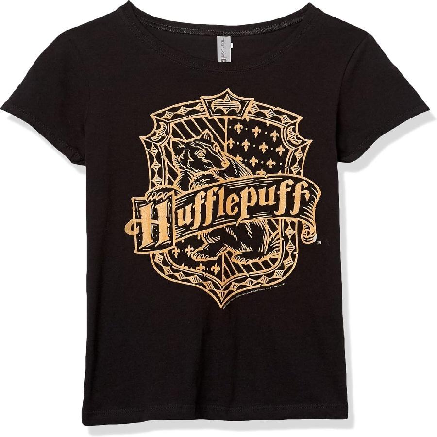Детская футболка с гербом Пуффендуя Гарри Поттер S чёрный