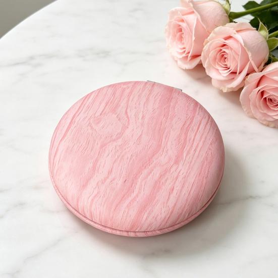 Wooden Grain Handheld Makeup Mirror, Portable Travel Double-sided Vanity Mirror, High Clarity Pocket Cosmetic Mirror for Women Girls