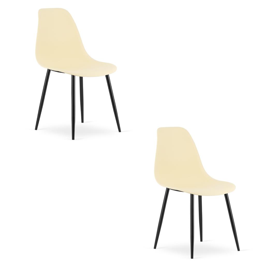 WAT Chair Cream / Black Legs X 2