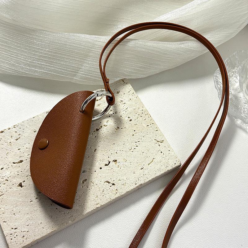 Portable Leather Cool Style Necklace Bag for Bluetooth Headset, Glasses, Keys