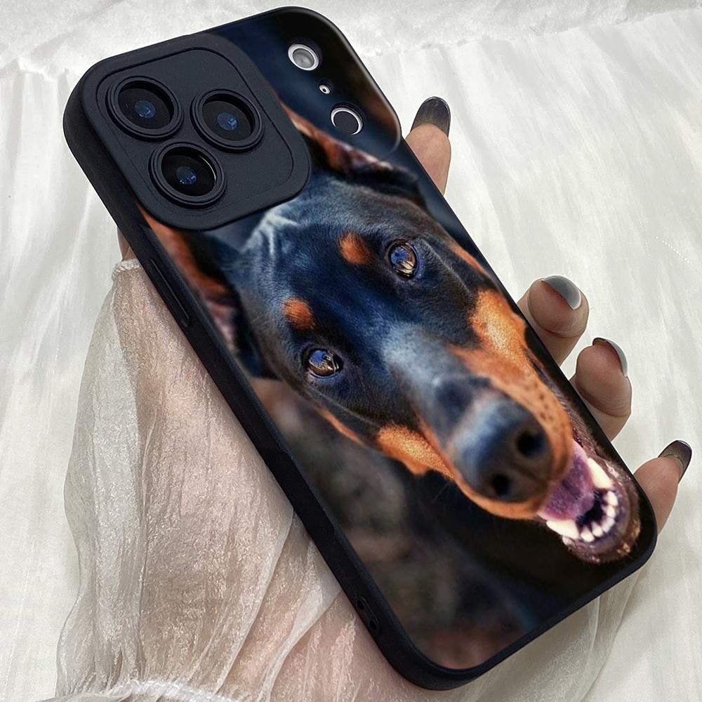 M464 Doberman Dog Design Art Angel Eyes Soft Phone Case for iPhone Samsung Galaxy Xiaomi Rdemi Huawei Honor Infinix Realme OPPO Vivo All Model Case