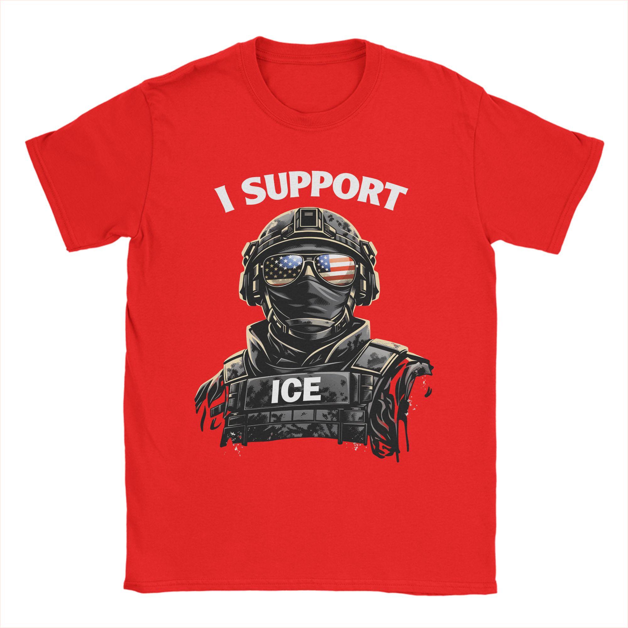 ICE Agent Federal Law EnforceUnisext TShirts Unisex Vintage Pure Cotton Tees O Neck Short Sleeve T Shirt Birthday Present Tops S