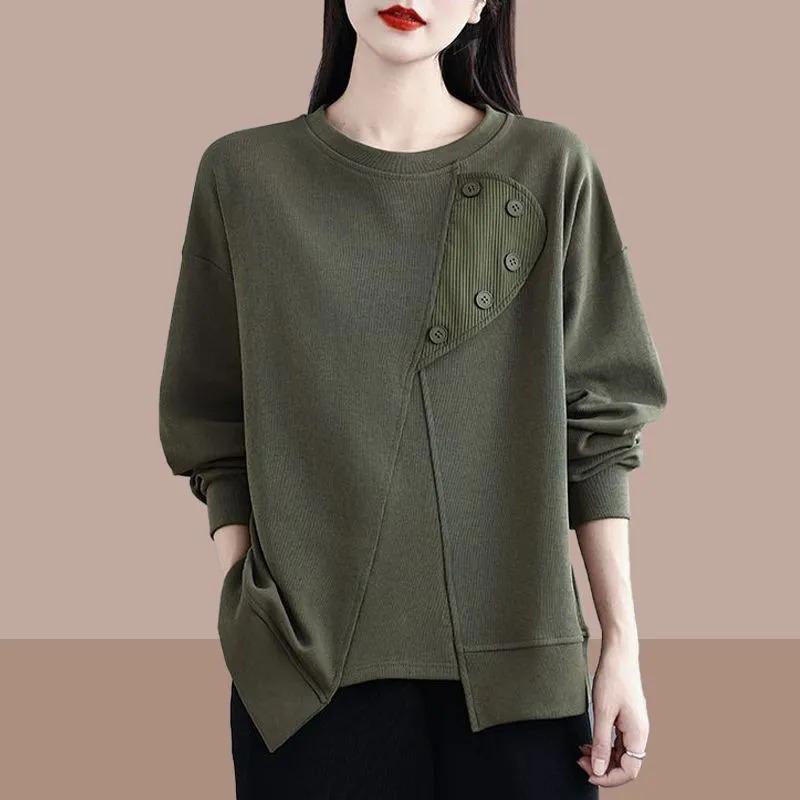 Sweatshirt for Women Oversize Slimming Loose Round Neck Casual Pullover Long Sleeve Spring Sweatshirt Top
