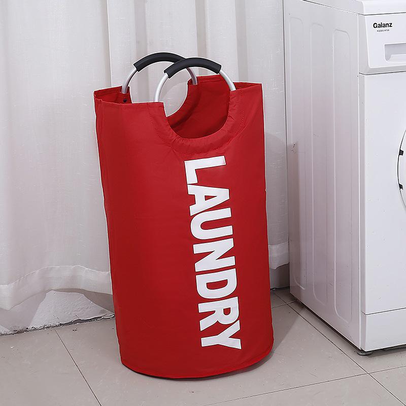 Large Round Printed Oxford Cloth Laundry Basket - Stylish Home Storage