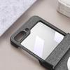 For Samsung Galaxy Z Flip6 5G Case Leather+PC Phone Cover with Rear Screen Film and Hinge