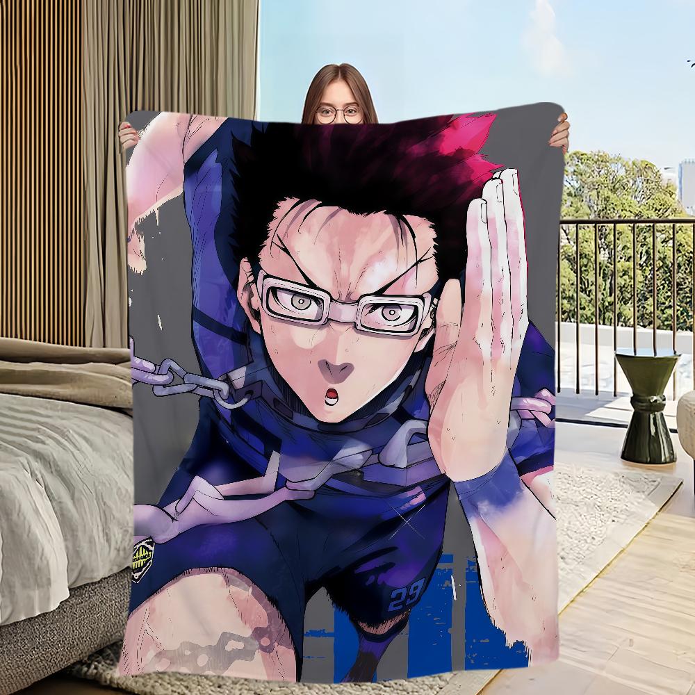 Manga Anime coole I-Igarashi Gurimu B-Blue L-Lock Flanellen warme zachte pluche deken voor bank, woonkamer, kantoor, slaapkamer, reiscadeau