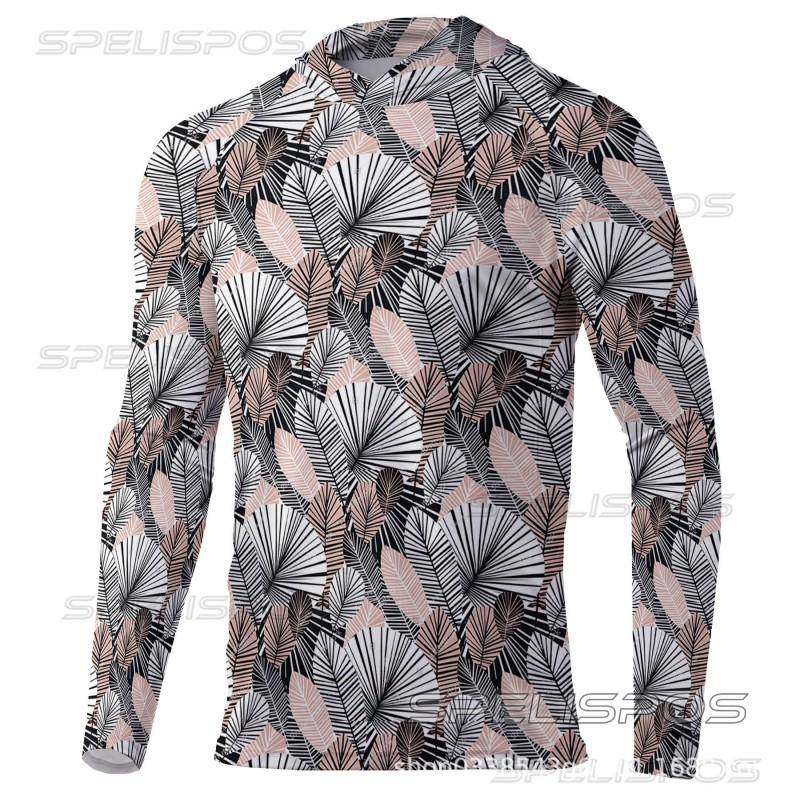 Mens Quick-Dry UV Protection Long Sleeve Fishing Hoodie Outdoor Summer Activities Cycling Jersey Style