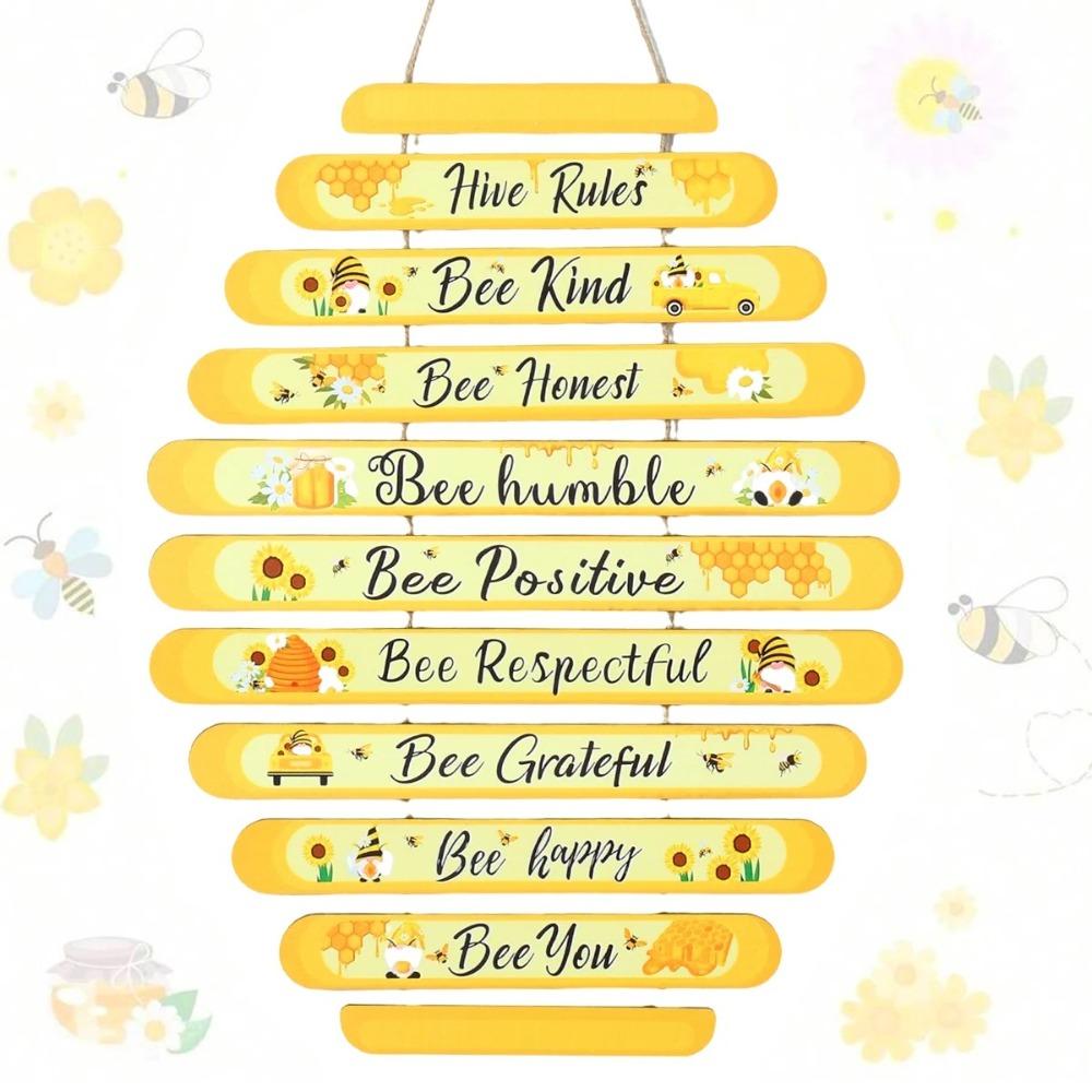 Spring Autumn Bee Wall Decoration Plaque Bee Nest Hanging Ornament  Baby Shower Supplies