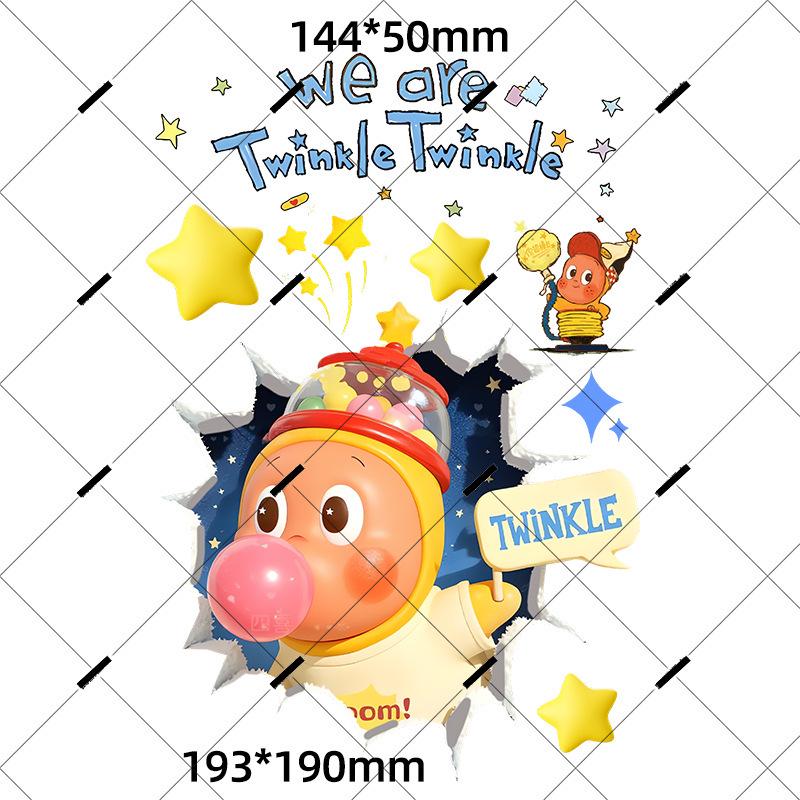 Creative Cartoon Star Electric Motorcycle Waterproof Decals - Cute, Decorative Car Body Stickers