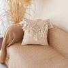 Home Decor Hand-woven Bohemian Macrame Pillow Cover with Tassel Square Sofa Cushion Cover Pastoral Washable Pillowslip Cafe