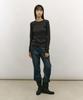 LOW TIDE Back Slit Long Sleeve T-Shirt [Charcoal]