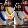 50pcs Mini Jesus Statue Easter Decoration Jesus Toys Figure Christ Religious Savior Jesus Doll Easter Supplies Desk Ornament
