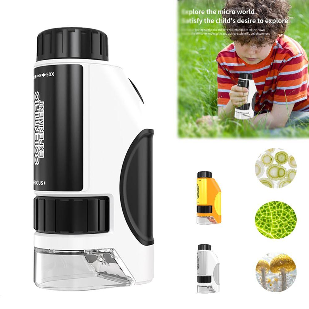 

Up To 300x Kids Microscope Adjustable Kids Science Microscop for Experimental чорний