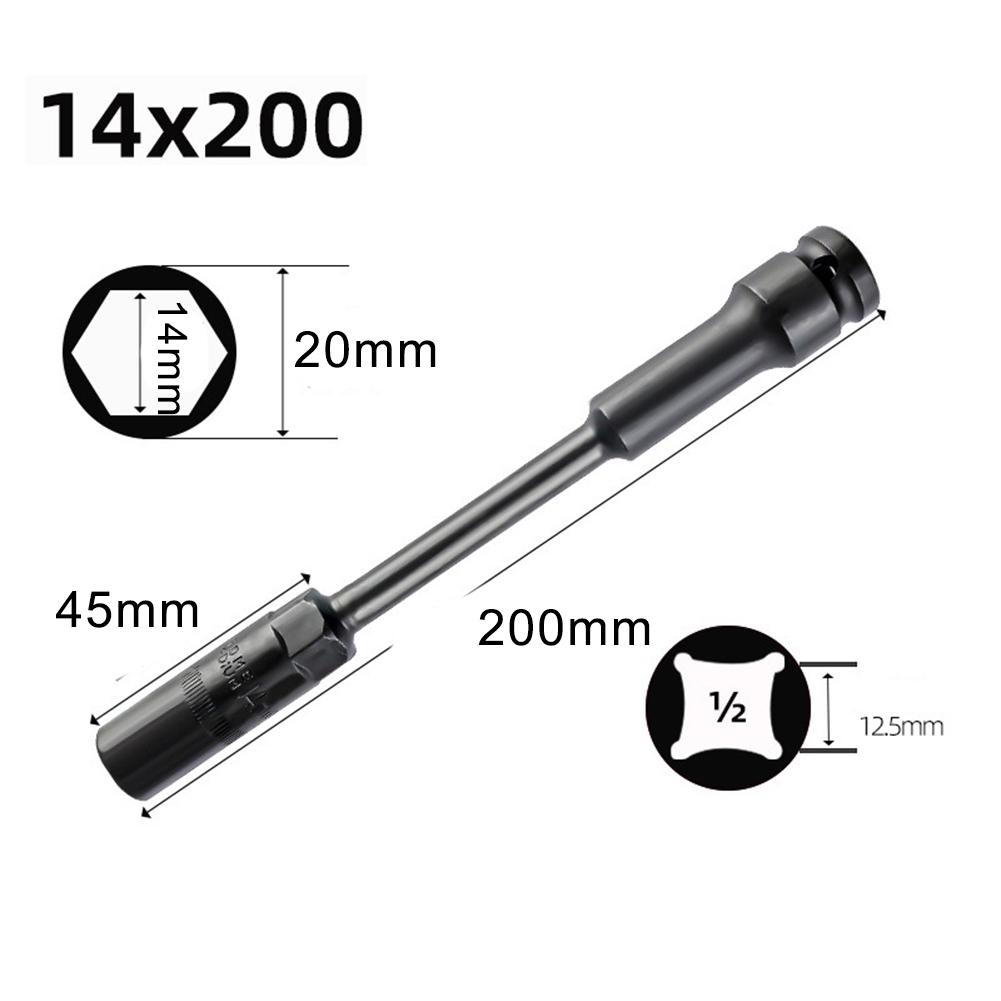8-19mm Extra Long Socket Hex Nut Socket Wrenches Automobiles Repair Tools 1/2 Interface Wrench Extension Bar Hand Tools