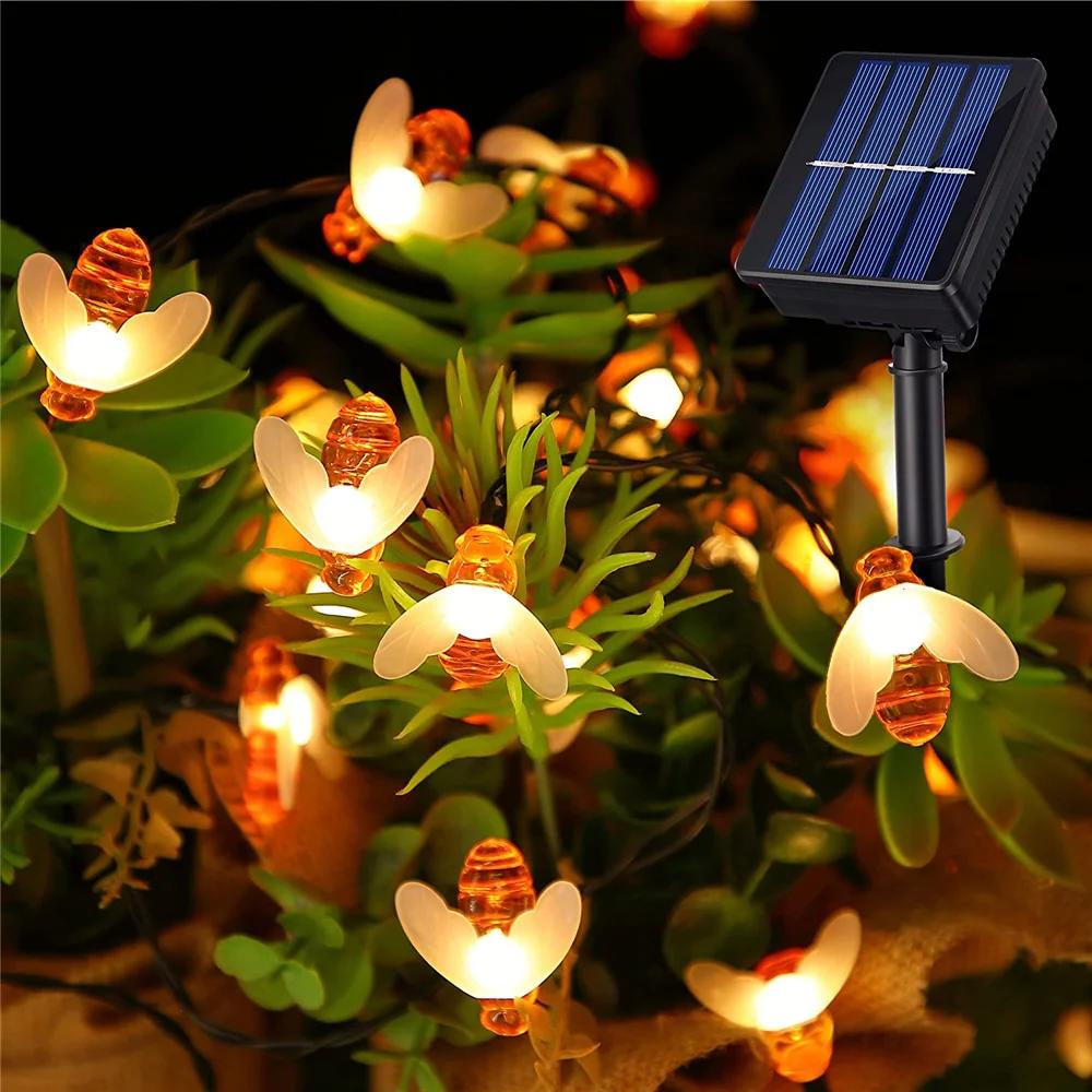 Xiaomi AlliLit 100LED Solar Bee String Lamp Outdoor Fairy Light Tree Chritmas Garland 8 Modes Waterproof Patio Garden Party Decor