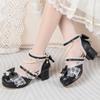 Sweet Women's Low Heels Mary Jane Lolita Shoes Luxury Lace White Pink Heeled Party Wedding Office Dance Shoes Female 2025 Summer