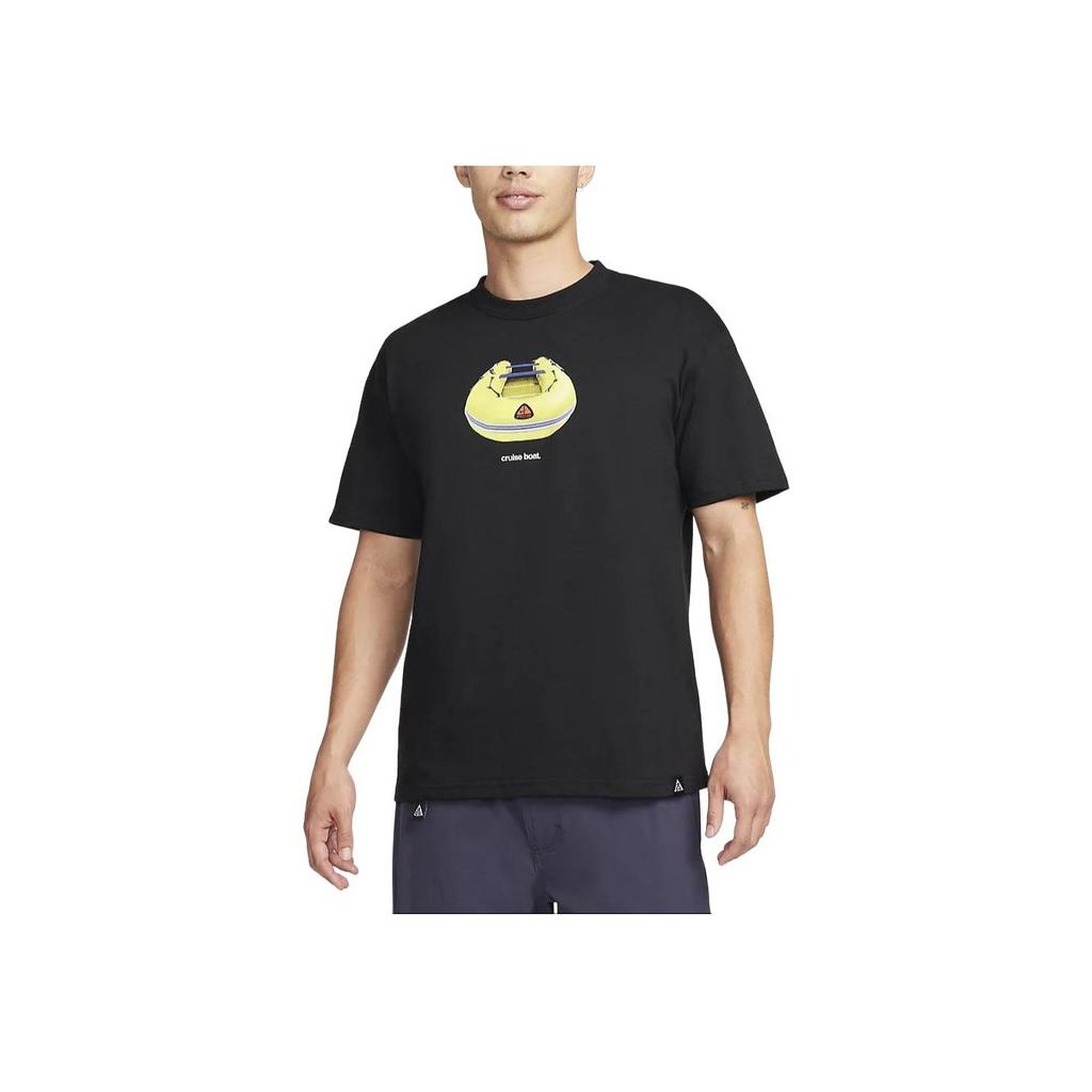 Nike ACG Cruise Boat Print Round Neck Casual Short Sleeve T-Shirt Men Tops Black FQ3726-010