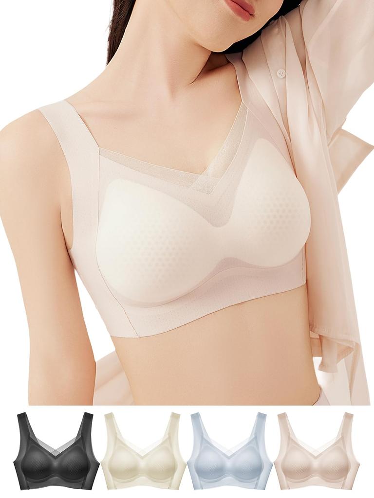 Night Daytime Summer Cool Cooling Bra Ventilation Breathable Cooling Wireless High Side 3D Support On Both Sides for Cooling Refreshing Cooling Feel