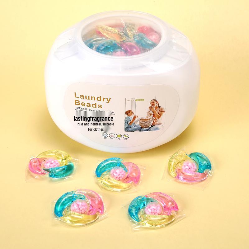 Five-in-One Laundry Pods: Long-Lasting Scent, Stain Removal, Softening, and Concentrated Detergent Beads.