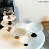 1Pcs Dollhouse Mini Meal Plate High Foot Fruit Plate Toys Miniature Pattern Tray Model DIY Accessories