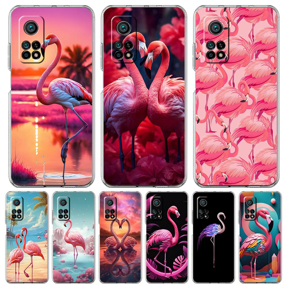 Flamingo Transparent Phone Case for Xiaomi Mi 14 13 12 11 Ultra 13T 12T 11T Poco X3 NFC F3 F6 Pro Lite 5G Soft TPU Shell Capas
