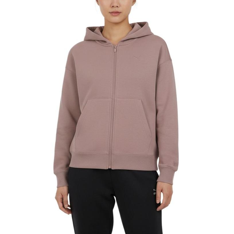 Puma Knitted Hooded Solid Color Zip Long Sleeve Jacket Women jackets 631387-88 M