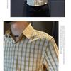 Summer Three Quarter Sleeved Shirt Men's Short Sleeved Checkered Casual Men's Top New Men's Shirt