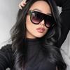 New Half Round Sunglasses Women Trendy Brand Designer Beautiful Sun Glasses Female Big Frame Outdoor Oversized Eyewear