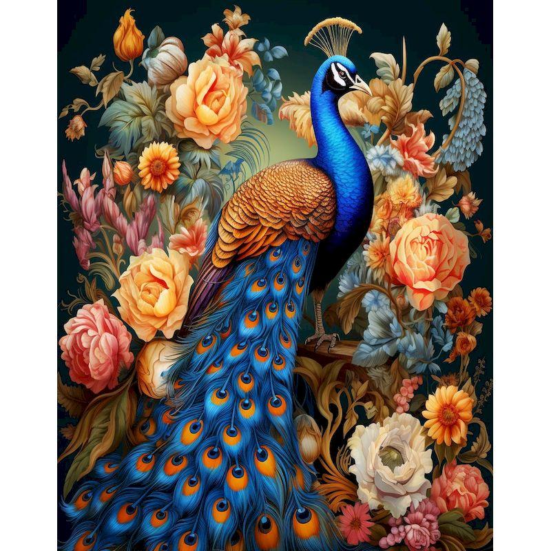 CHENISTORY Diamond Painting Full Square Peacock Diamond Mosaic Flower Embroidery Sale Craft Painting Home Wall Decor Full Round 20X30cm
