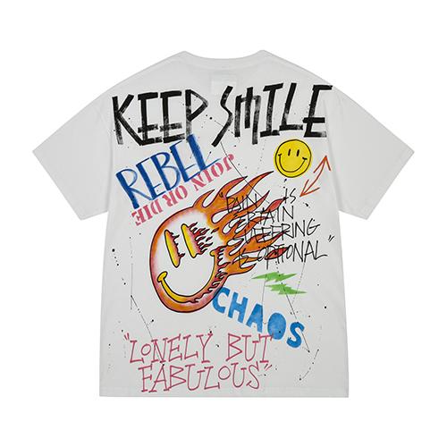 Deomaedeuniseu Hand Work Keep Smile T-Shirts_Wh M