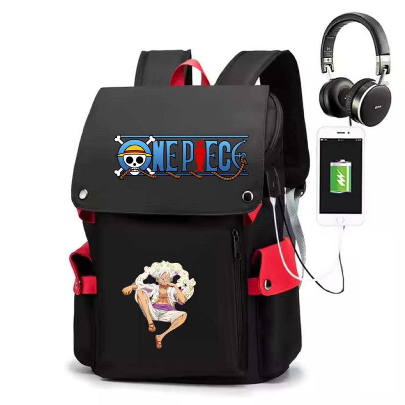 One Piece Luffy Anime Backpack: Large Capacity for Boys and Students (Elementary To High School), Korean Style