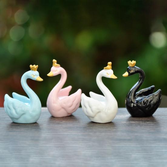Ozdoba Labuť Krásná Mikro Krajinná Figurka Panenka DIY Dekorace na Dort Simulace Koruna Labuť Figurka Pryskyřice Zvířecí Model Vánoční Svatba Dárek