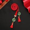 Tassel Satin Red Long Headband Bell Chinese Long Hairband New Year Hair Rope  Winter