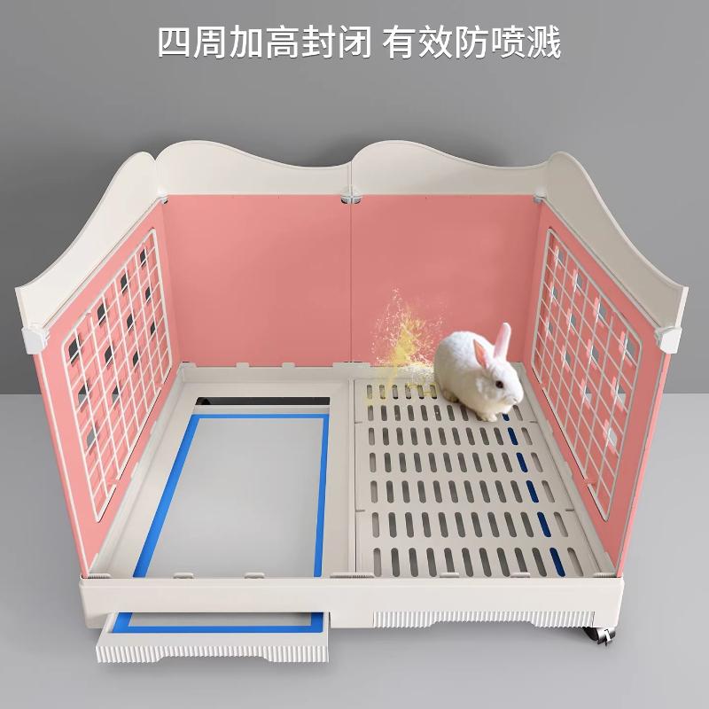 Panoramic View Rabbit Villa Large Drawer Style Cage for Dutch Guinea Pigs Easy Clean Home Habitat Spacious Rodent Enclosure