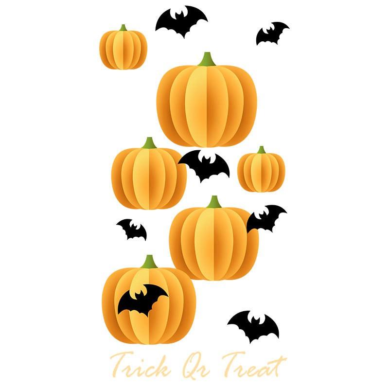 Halloween Static Cling Window Decals Glass Door Decor - PVC Transparent Festive Sticker Set