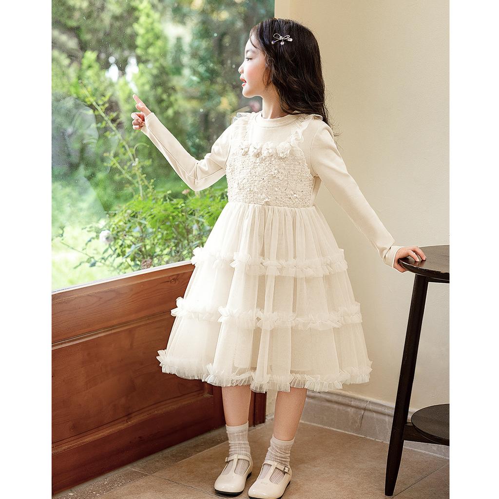 [Fake Two Mesh Princess Skirts] Girls' Skirt Spring and Autumn New Style Small and Medium Children's Autumn Dress