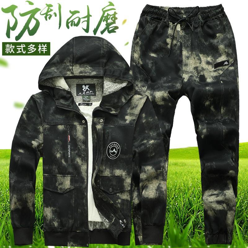 

Camouflage Clothing Men s Suit Student Military Training Wear-resistant Dirt-resistant Work Women s Thick Labor Protection 175 yards recommended 120-140 kg