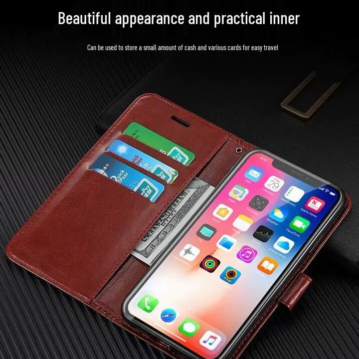 RedMi A3 Flip Leather Case: Compatible with RedMi Note 13 Pro, Note 12, and 13C, Wallet Style