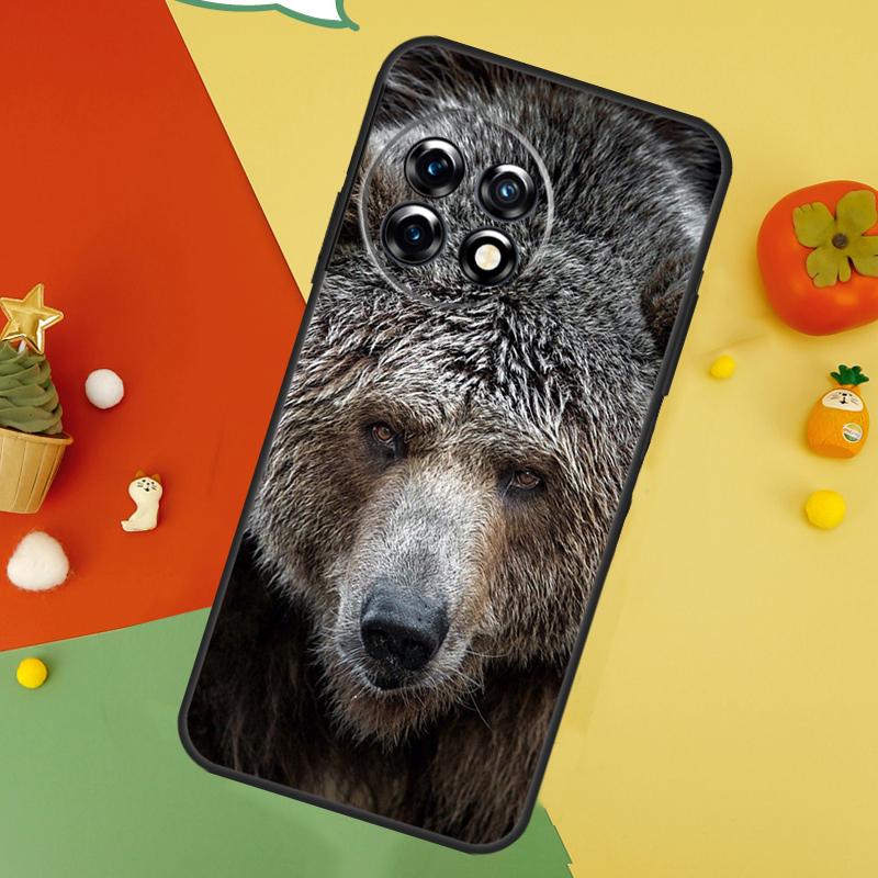 Cute Grizzly Bear Case For OnePlus 15 12 12R 13T 13R 13 11 9 10 Pro 10T 8T Nord 5 CE 2 3 4 Lite N20 N30 Cover