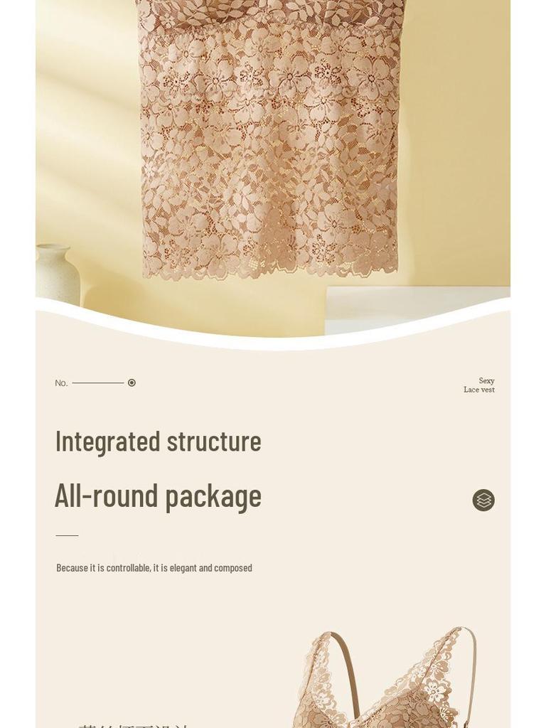 Sommer Svart Blonde Ryggløs Slim Fit Camisole: Kvinners Sexy BH uten spiler