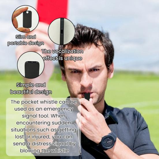 Flat Whistle Plastic Sports Whistles Loud Crisp Sound Pocket Whistle for Coaches Referees Outdoor Emergency Safety Survival Whistle for Kayak Hiking