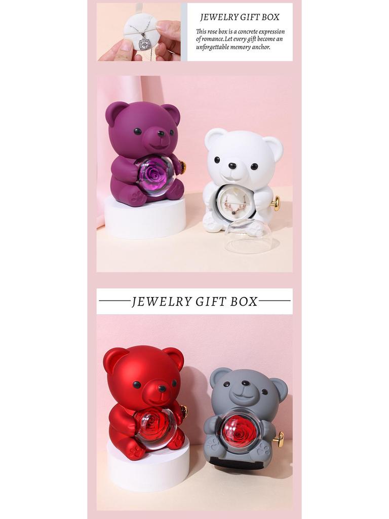 Cross-border Hugging Bear Eternal Rose Jewelry Box