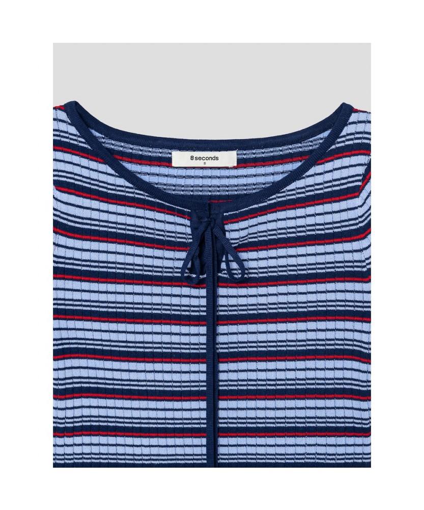 8seconds Striped Short Sleeve Pullover Navy