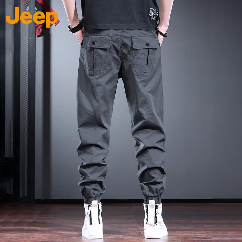 Jeep Men's Loose Fit Tapered Casual Cargo Pants