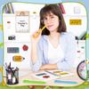 Teacher Sticky Notes, Teacher Appreciation Gift, Blackboard Self-Stick Note Pads with 3 Point Pens, Writing Memo Pages Kids Employee School