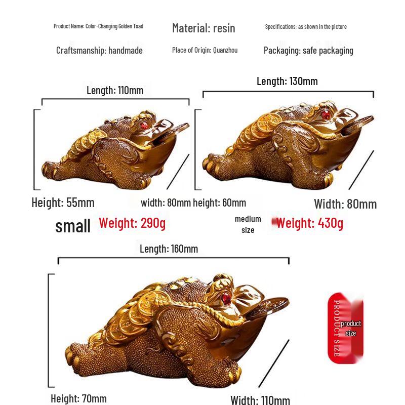 Color-Changing Ceramic Golden Toad Tea Pet