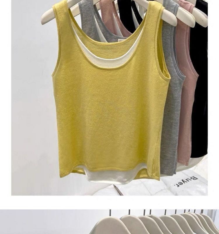 Modal Two-Piece Loose Camisole Vest for Women - Plus Size, Slimming, Versatile Sleeveless Top.