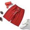 Men Shorts Solid Color Loose Elastic Waist Colorfast Students Shorts for Daily Wear